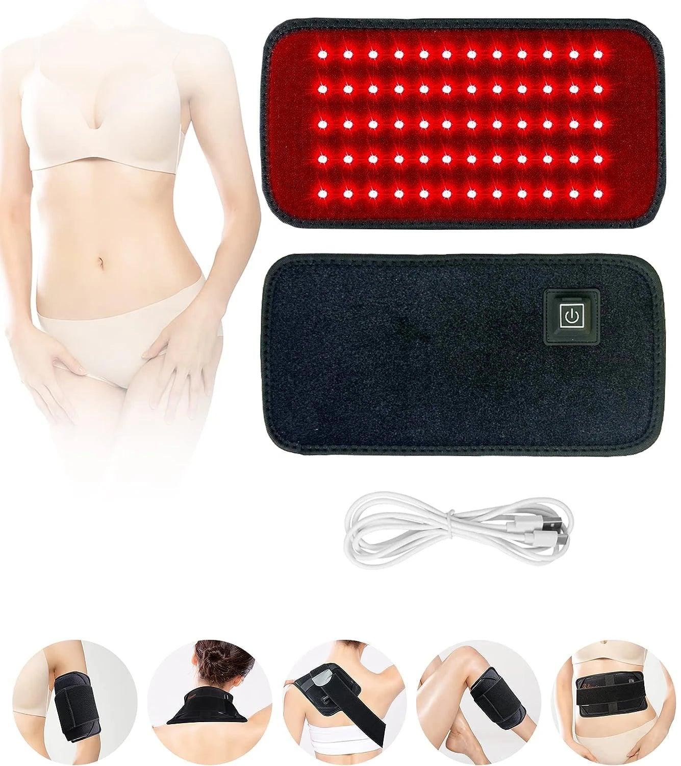 60 LEDs Red&Infrared Light Therapy Belt 850nm 660nm Back Burn Fat Wrap Slimming Machine Waist Heat Pad Full Body