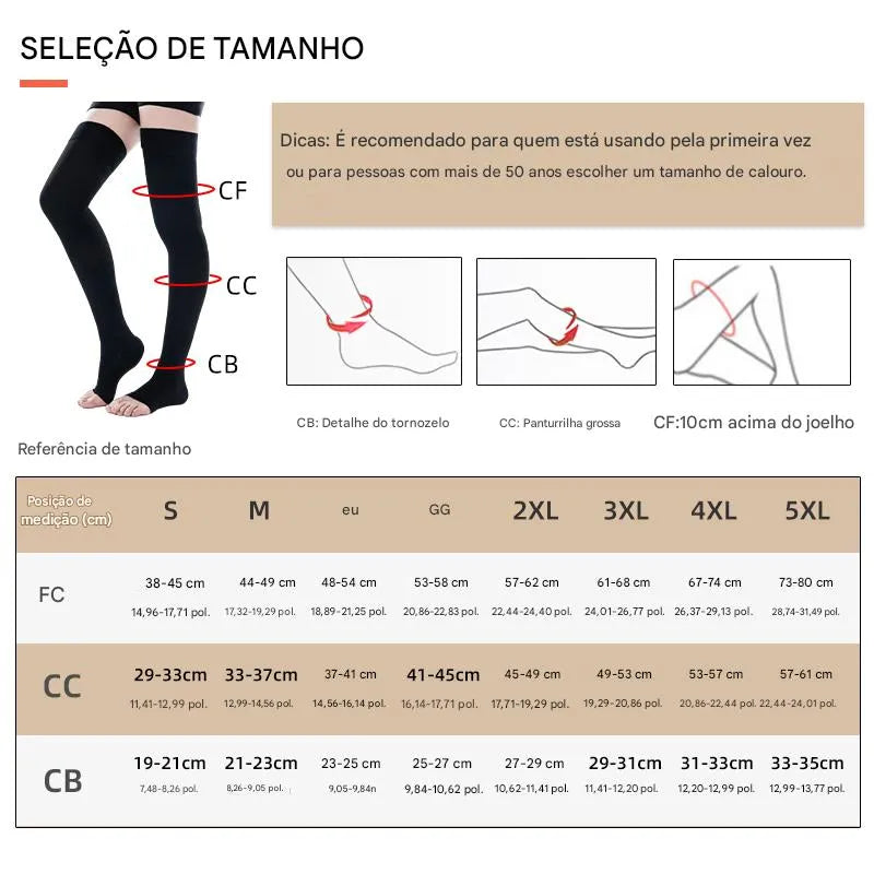 Meia de Compressão Perna Completa