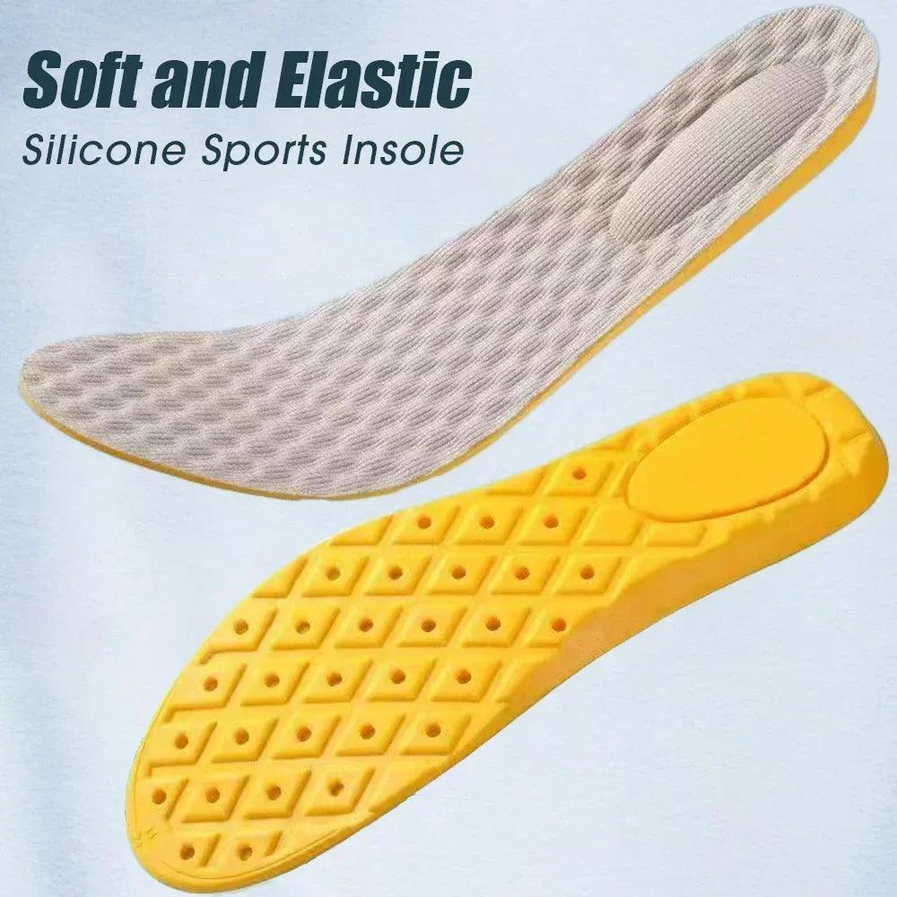 4Pcs=2pairs Soft Latex Memory Foam Insoles Women Men Sport Running Foot Support Shoe Pad Orthopedic Feet Care Insert Cushion