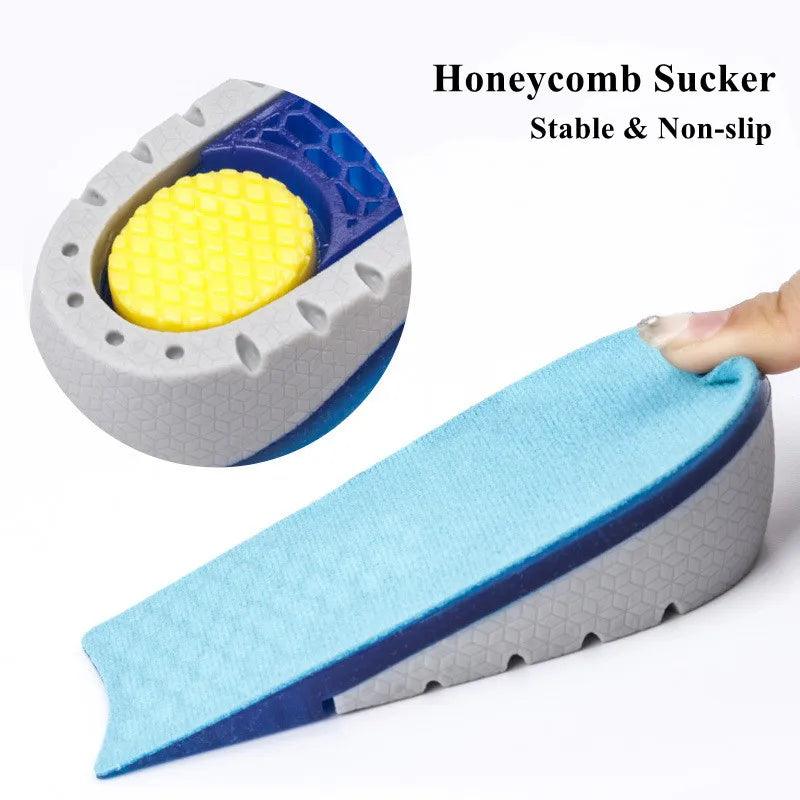 Silicone Heightening Increase Insole Inner Height Templates Half Cushion Soft Elastic Arch Support Orthopedic Insoles Men Women