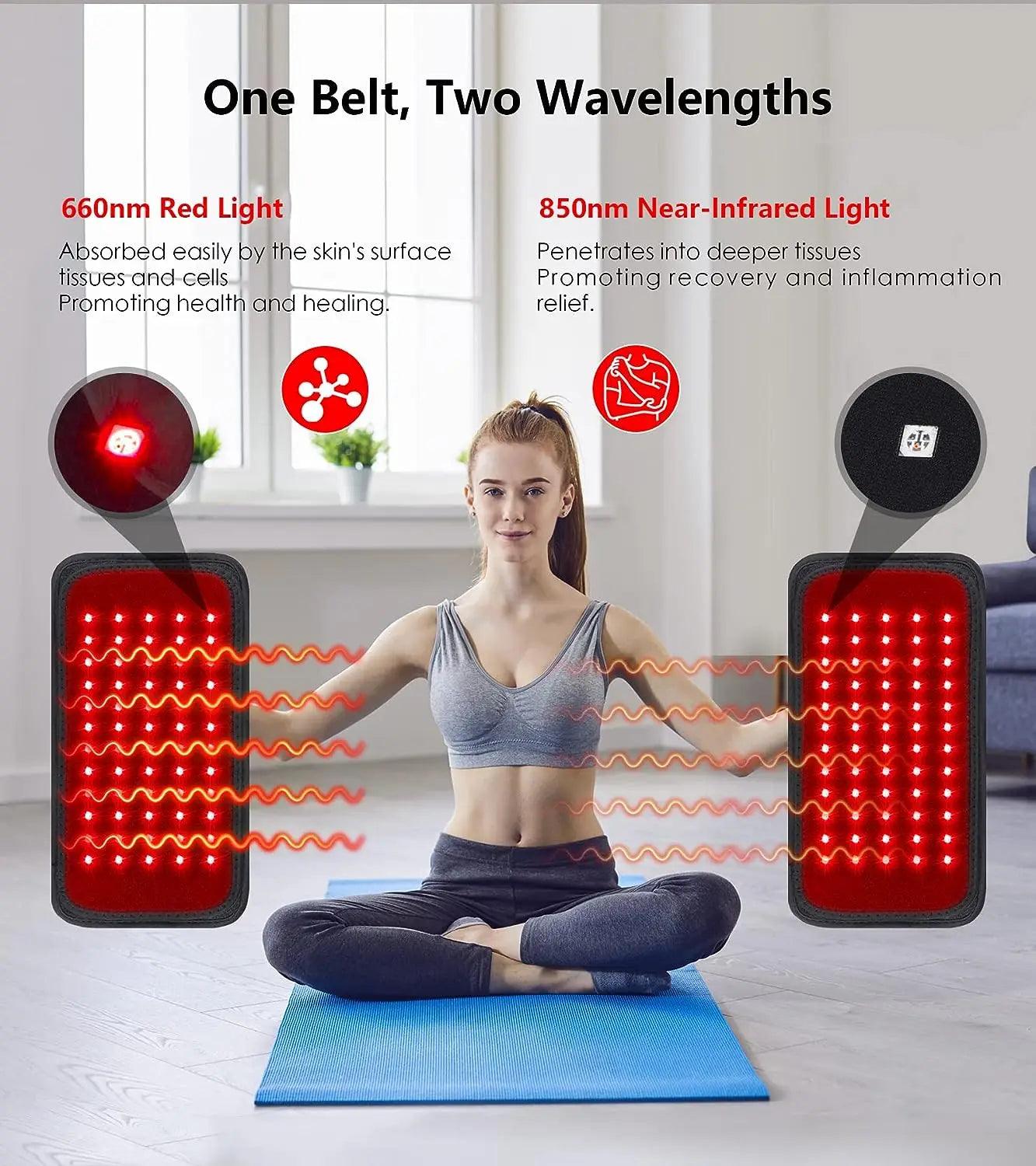 60 LEDs Red＆Infrared Light Therapy Belt 850nm 660nm Back  Burn Fat Wrap Slimming Machine Waist Heat Pad Full Body