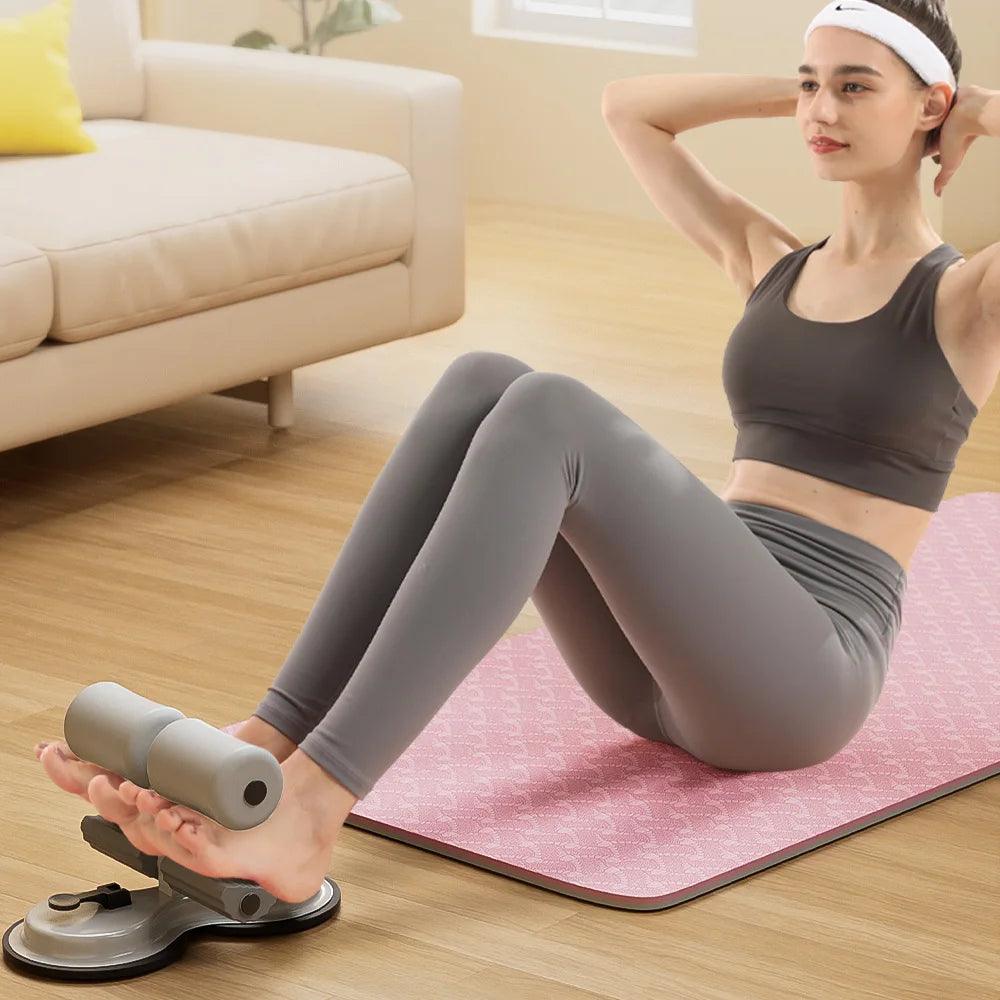 Sit Up Assistant Exercised Abdomen Arms Stomach Thighs LegsThin Fitness Suction Cup Type Sit Up Bar Self-Suction abs machine