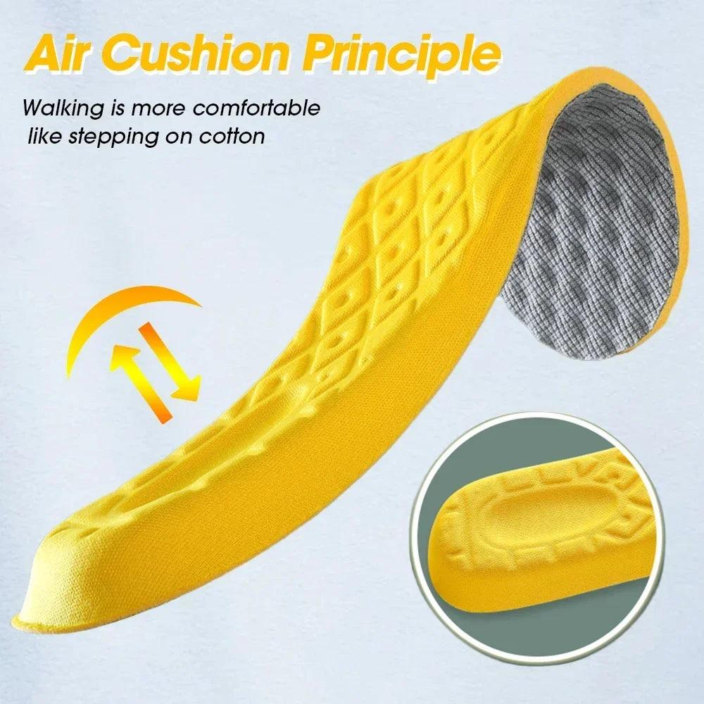 4Pcs=2pairs Soft Latex Memory Foam Insoles Women Men Sport Running Foot Support Shoe Pad Orthopedic Feet Care Insert Cushion