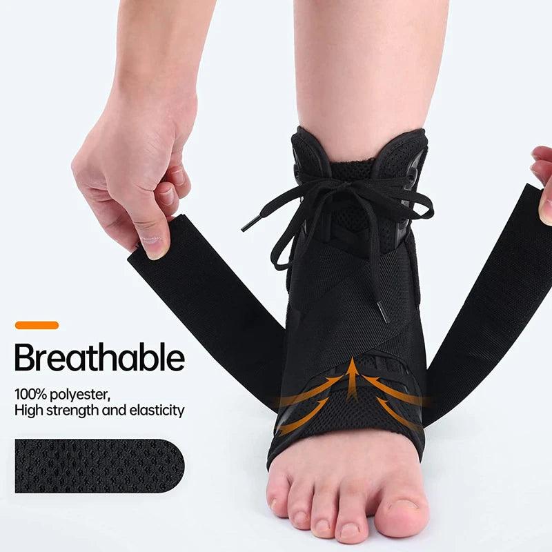 1Pcs Ankle Support Brace Adjustable Ankle Wrap Protector Women Men Lace Up Foot Stabilizer for Running Basketball Sports Safety