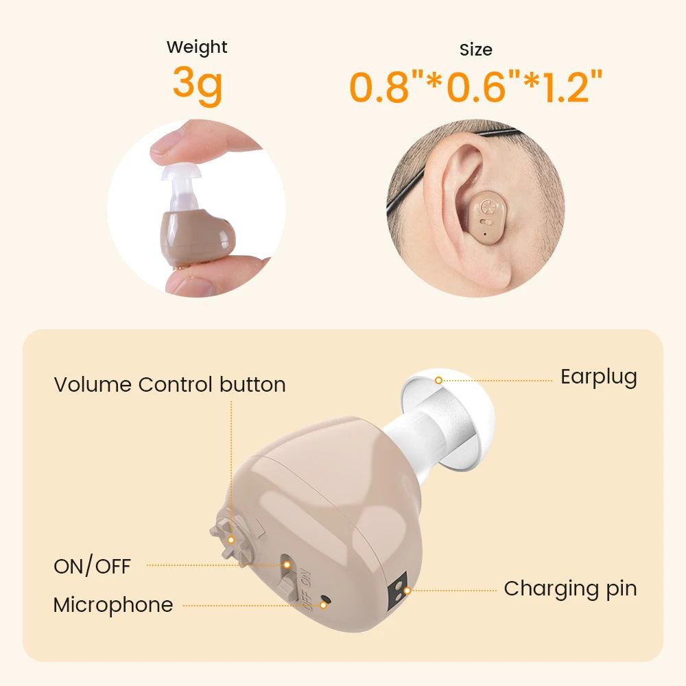 Hearing Aid Rechargeable Hearing Device ITE Ear Hearing Aids for The Elderly Audifonos Sound Amplifier for Deafness