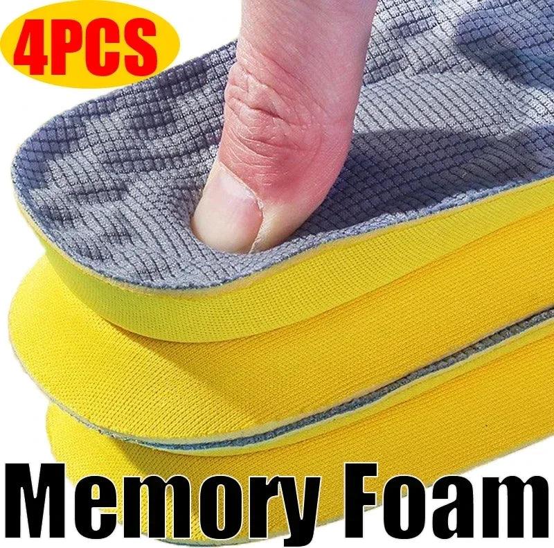 4Pcs=2pairs Soft Latex Memory Foam Insoles Women Men Sport Running Foot Support Shoe Pad Orthopedic Feet Care Insert Cushion