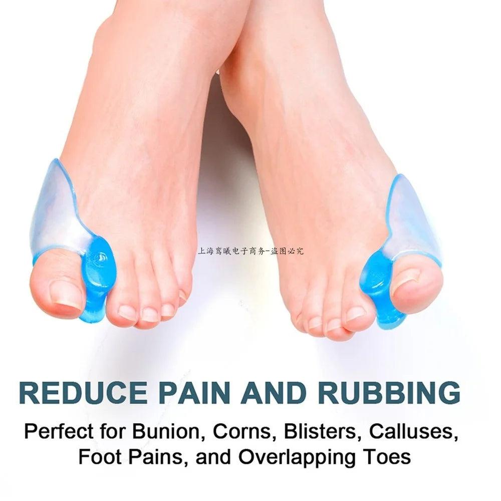 Silicone Gel 2pcs Thumb Corrector Bunion Little Toe Protector Separator Hallux Valgus Finger Straightener Foot Care Relief Pads