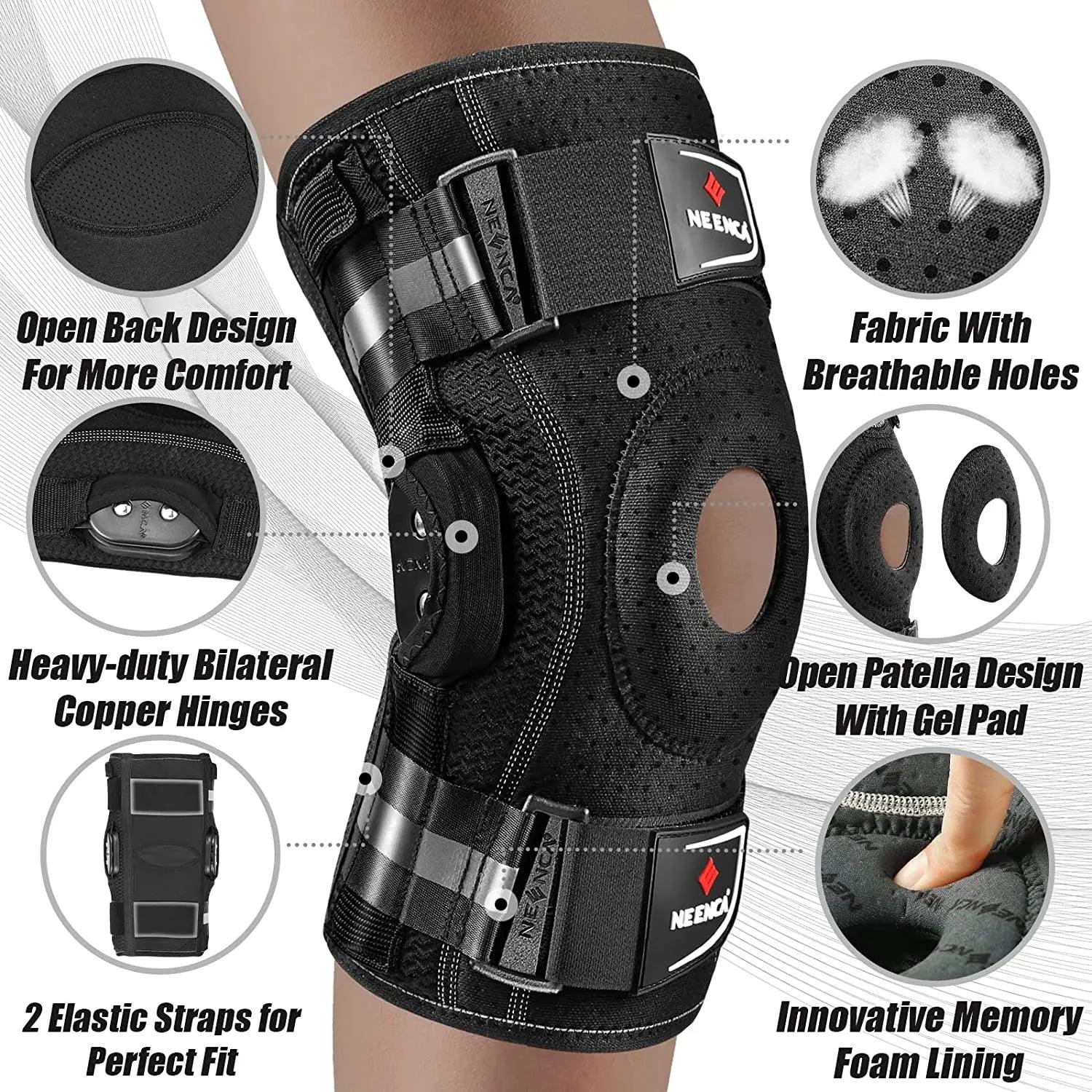 NEENCA Hinged Knee Brace for Knee Pain Knee Support with Side Stabilizers Joint Pain Relief Arthritis Meniscus Tear ACL PCL