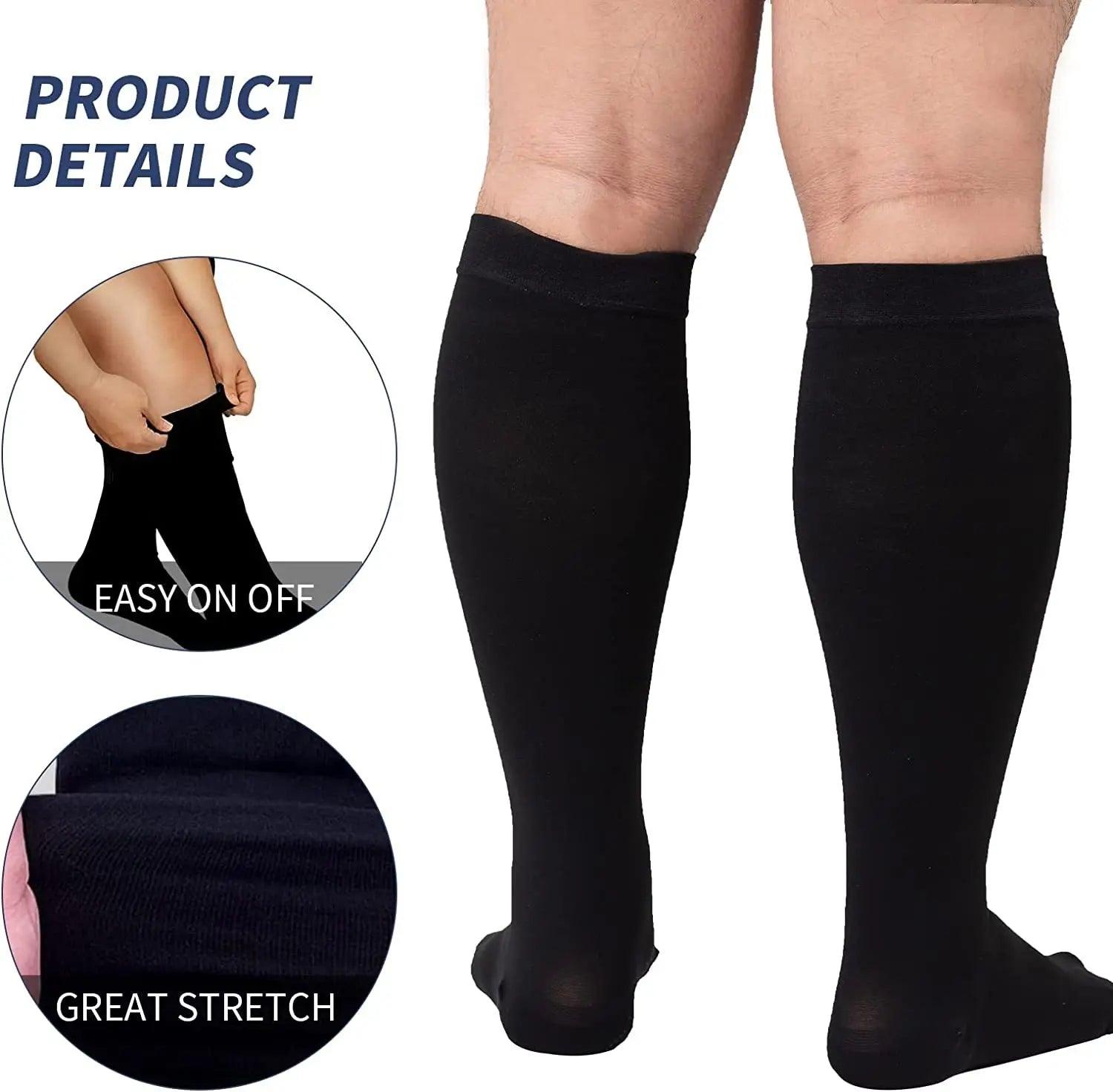 4XL Enlarged Compression Socks Solid Color Men's Diabetes Varicose Vein Sports Socks Women's Bicycle Running New Wholesale