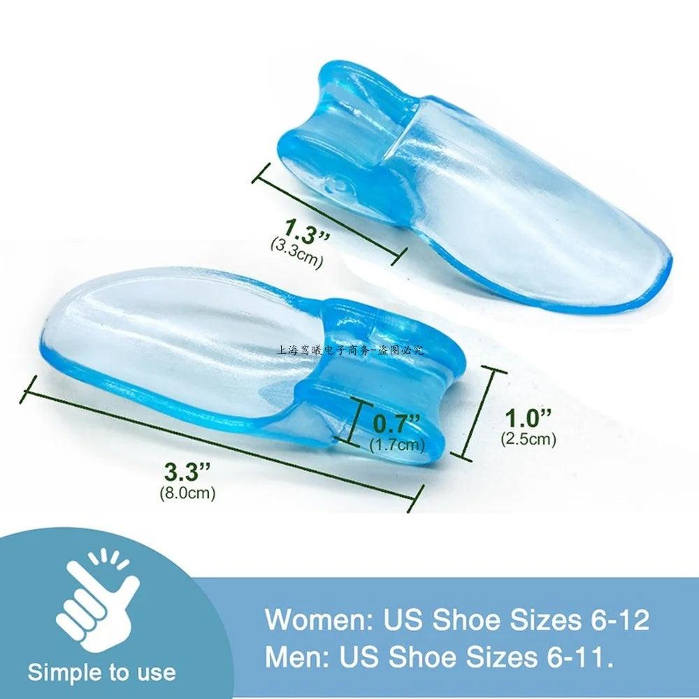 Silicone Gel 2pcs Thumb Corrector Bunion Little Toe Protector Separator Hallux Valgus Finger Straightener Foot Care Relief Pads