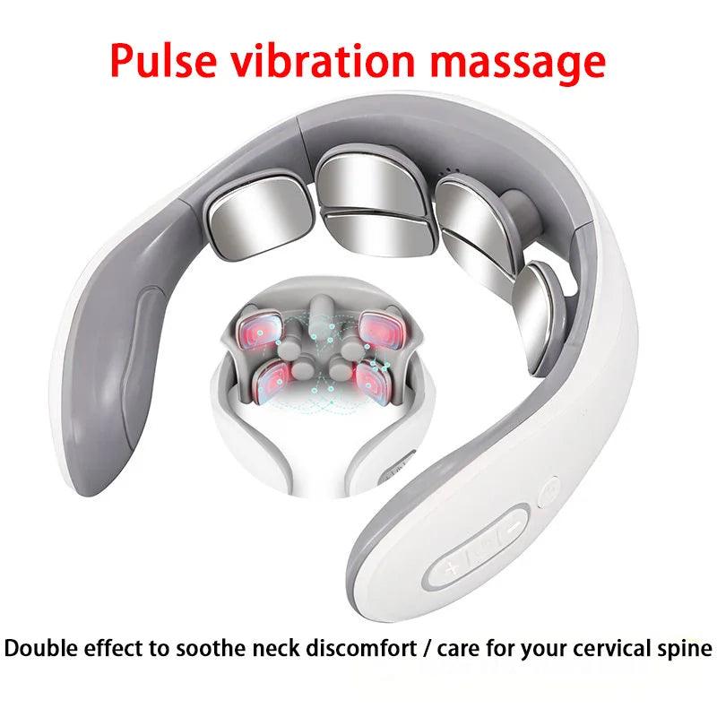 Neck Massage Intelligent Charging Heating Hot Pressing Magnetic Pulse Fashion Multi User Usage Portable Pulse Neck Massager