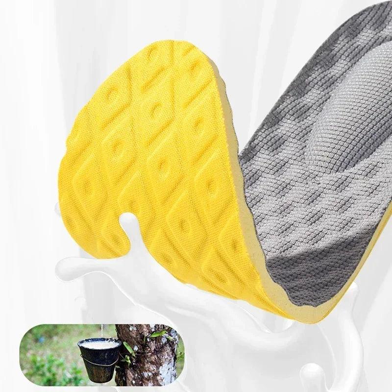 4Pcs=2pairs Soft Latex Memory Foam Insoles Women Men Sport Running Foot Support Shoe Pad Orthopedic Feet Care Insert Cushion