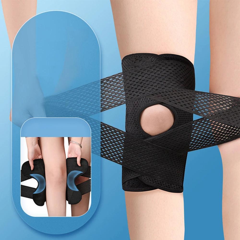 1PC Sports Kneepad Men Women Pressurized Elastic Knee Pads Knee Support Joints Protector Fitness Volleyball Brace Protector