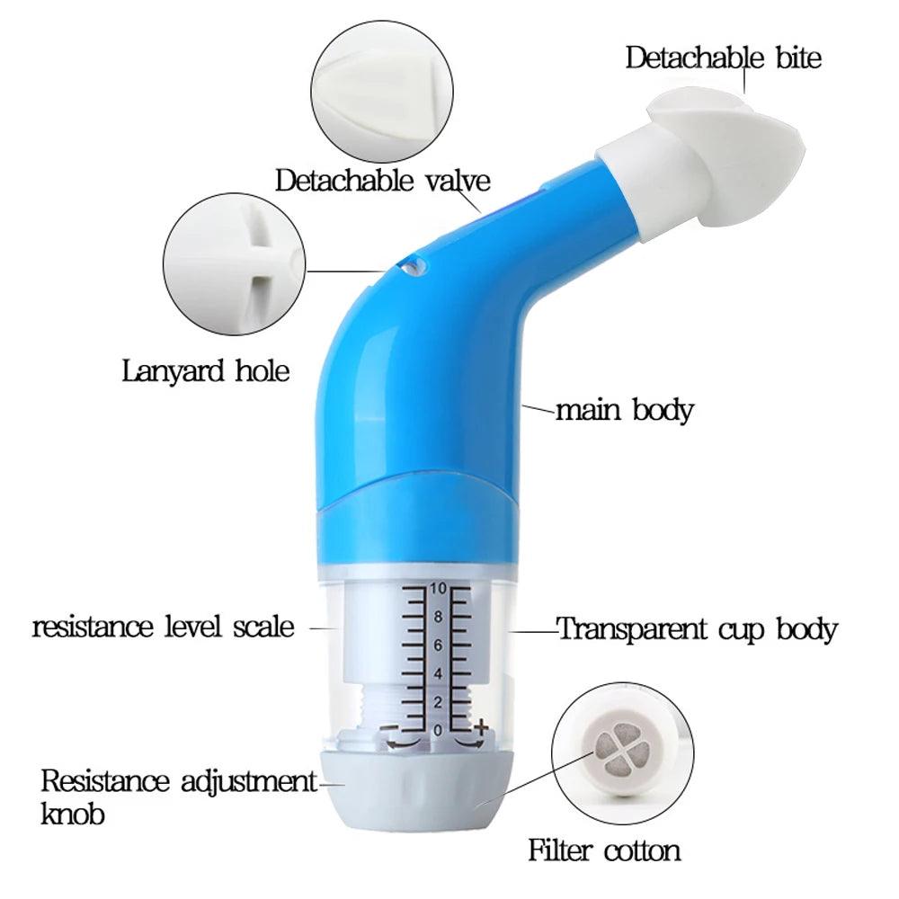 Lung Breathing Trainer Inspiratory Expiratory Muscle Exerciser Drug-Free Respiratory Therapy Pneumonia Breath Training Device