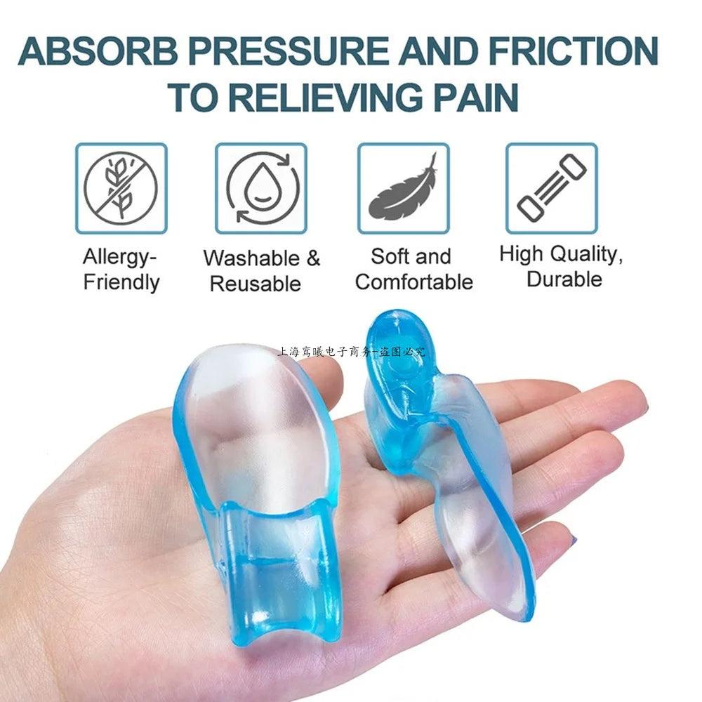 Silicone Gel 2pcs Thumb Corrector Bunion Little Toe Protector Separator Hallux Valgus Finger Straightener Foot Care Relief Pads