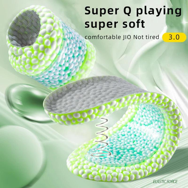 TPU Sports Insoles Soft Elastic Shock-absorbing Breathable Soles Pad Sweat-absorbing Wormwood Deodorant Sports Running Insoles