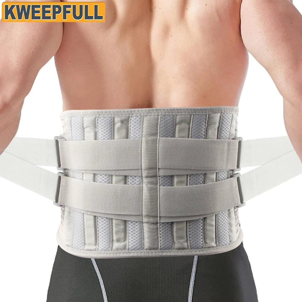 Back Brace for Men Women Lower Back Pain Relief with 6 Stays, Adjustable Back Support Belt for Work, Anti-skid Lumbar Support