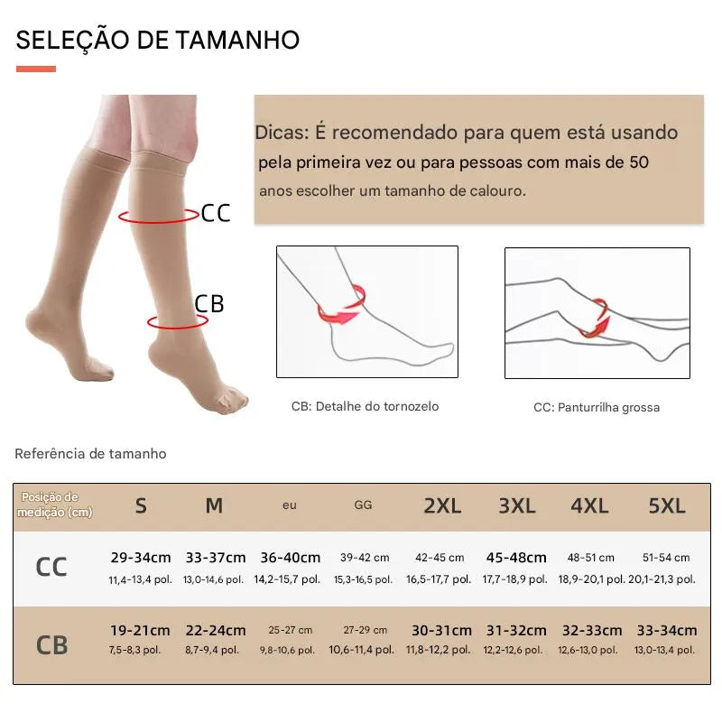Meia de Compressão Pé fechado Ortopedic